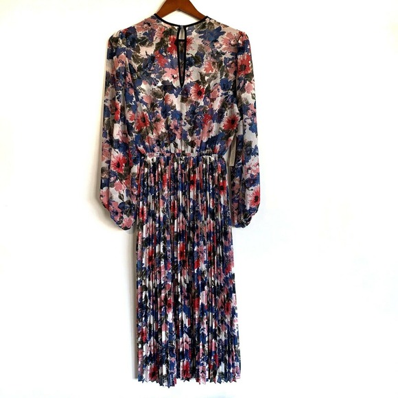 MISA Los Angeles Sz S Juliana Pleated Midi Dress Floral New With Tags - Picture 11 of 12